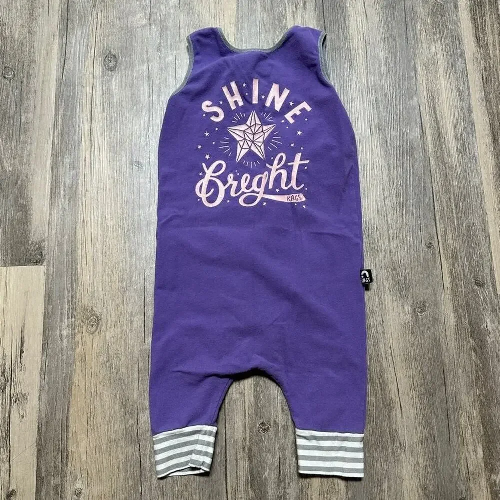 RAGS One-Piece Romper Purple 2T Shine Bright Star Cotton Spandex